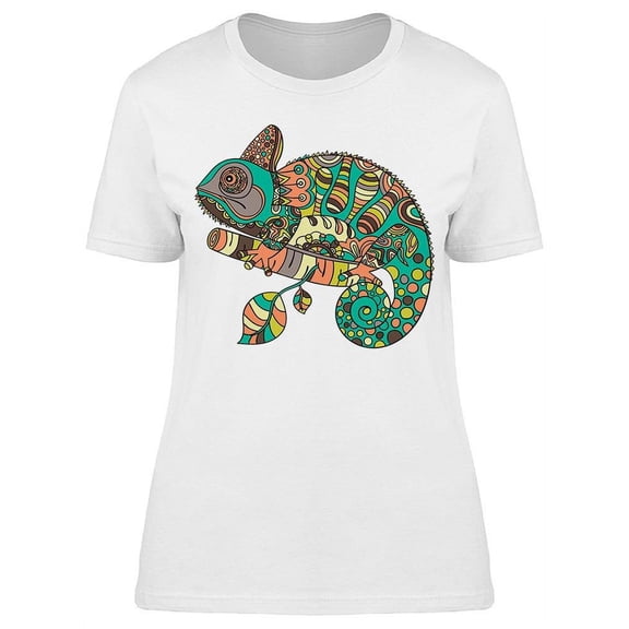 Ethnic Chameleon Art T-Shirt Women -Image by Shutterstock, Female Medium