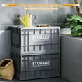 thumbnail image 3 of 44L Collapsible Storage Bins with Lids - Dark Grey, 1 Pack. Stackable Totes for Garage, Camping, Outdoor Use. Wheeled Design for Easy Movement. 18.5"x13.19"x11.02" Durable Bins., 3 of 9
