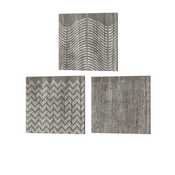 Metaverse June Erica Vess 'Weathered Wood Patterns B' Canvas Art (Set of 3)