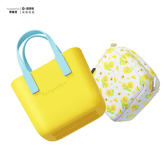 FUNGOOFUN Fashion Lady Bag Candy Colors Waterproof Shopping Tote Bags Storage EVA Handbag