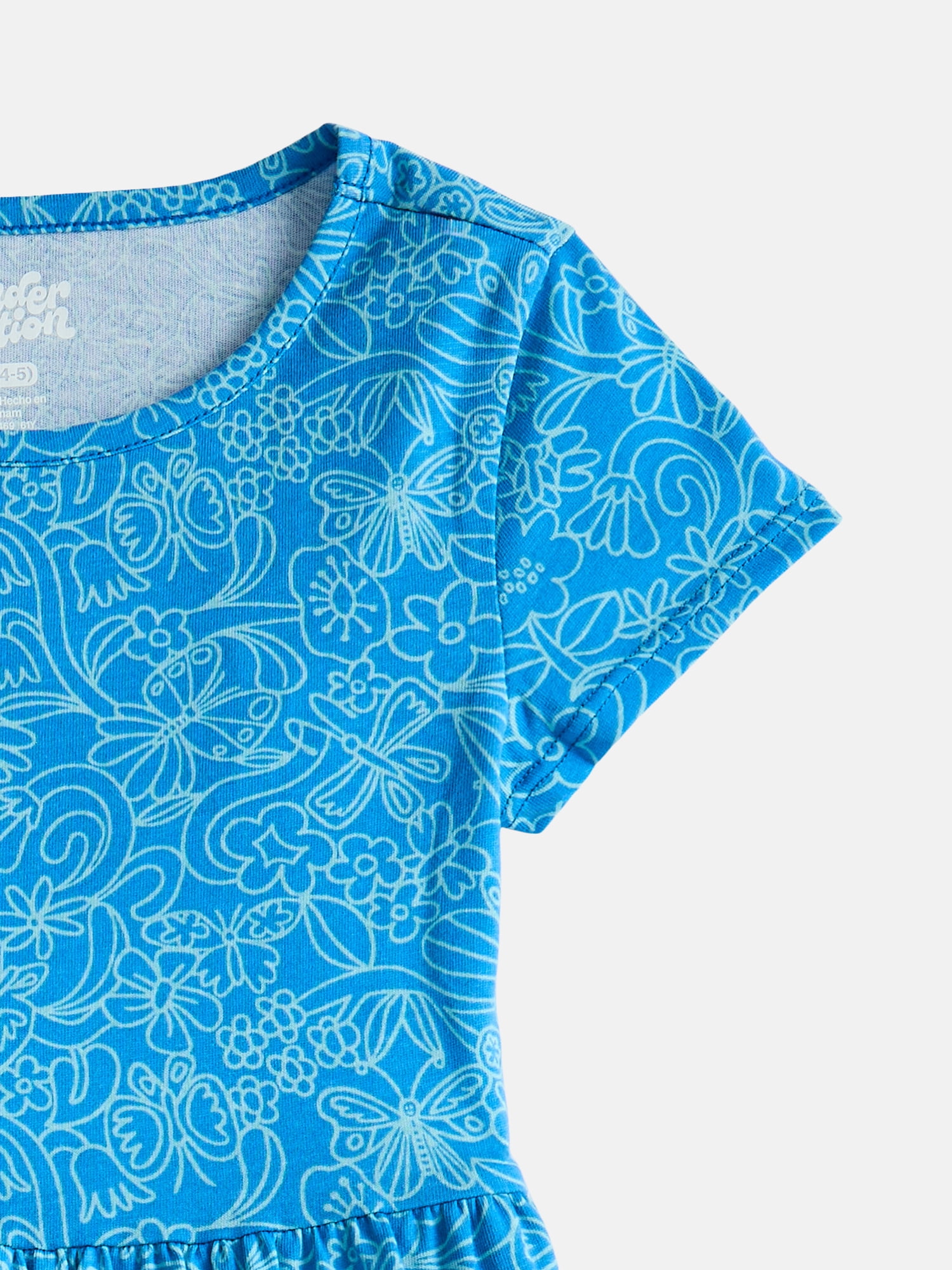 Wonder Nation Little Girls and Big Girls Play Dress with Short Sleeves, 2 Pack, Sizes XS-XXL