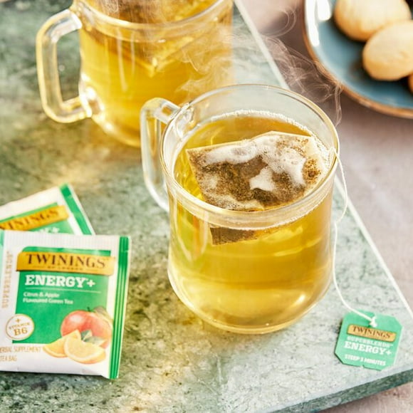 Twinings Superblends Energy+ Citrus & Apple Green Tea Bags - 16/Box