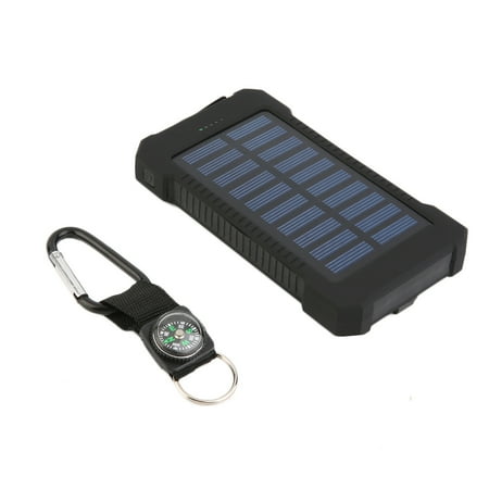 300000mAh Phone Portable Shockproof Waterproof Solar Charger Power Bank Battery Dual USB Battery Charger for Cellphone/tablets Black On Sale