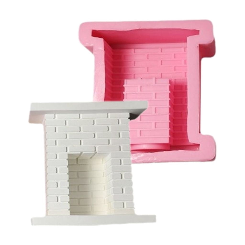 Candle Holder Silicone Mold European Fireplaces Candlestick Cement Plaster Craft Mould DIYs Resin Candle Stand Molds Home