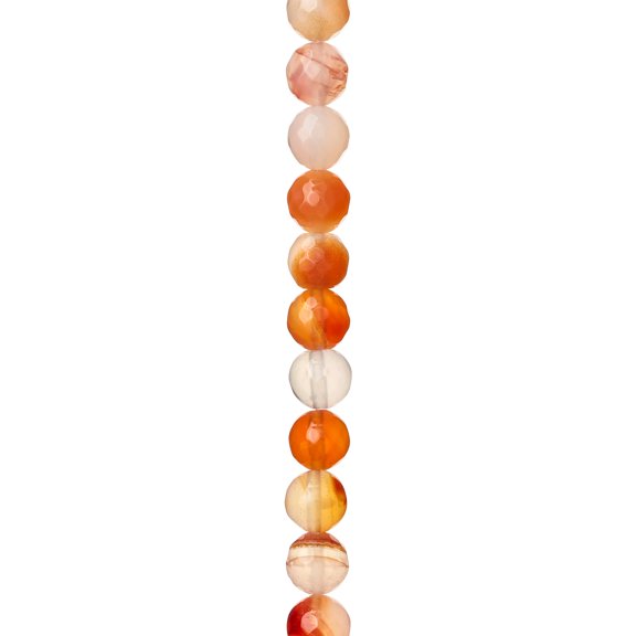 Bead Landing Orange Mixed Agate Round Beads, 8mm, 12 Pack