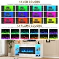 thumbnail image 6 of Blotout 82'' Fireplace TV Stand for 90/95''TV with 50'' Fireplace, LED Modern High Gloss Entertainment Center with Power Outlet, 4 Drawers, Adjustable Shelf, 2-Tier TV Console Cabinet, White, 6 of 11