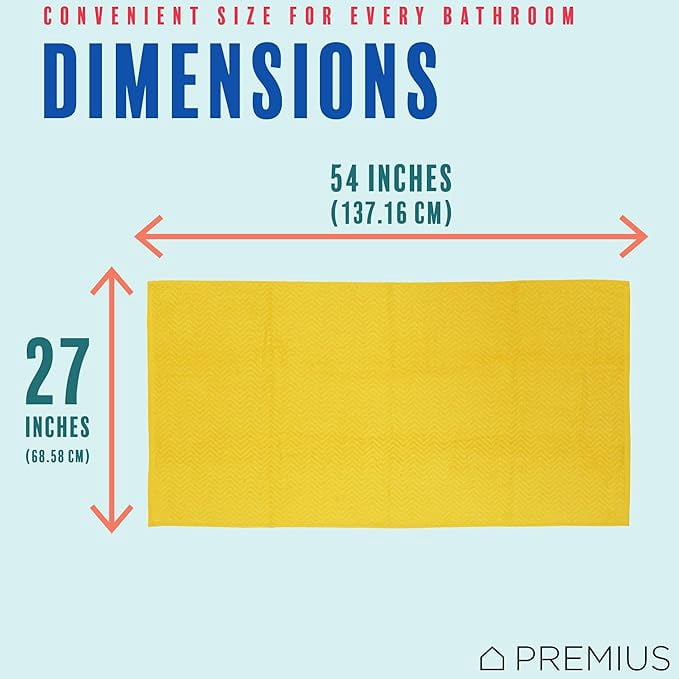 PREMIUS 2 Pack Chevron 100% Cotton Yarn Dyed Bath Towel, Sunstruck-Yellow, 27x54 Inches