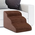thumbnail image 4 of Pefilos 23" Pet Stairs for Small Dogs, 3-Step Dog Ramp for Beds and Couch, Non-Slip Balanced Indoor Step, Brown, 4 of 8