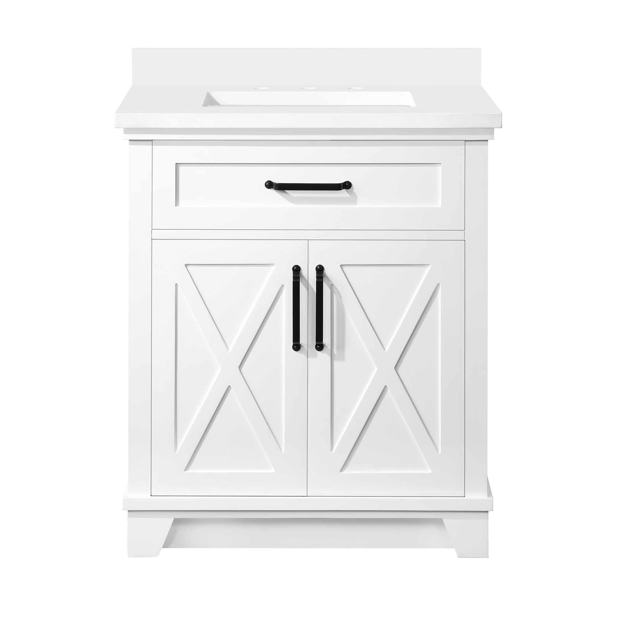 Ove Decors Ollie 30 in W x 22 in D Pure White Single Sink Bathroom Vanity  with Engineered Marble Countertop - Walmart.com