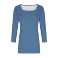 thumbnail image 7 of Kezqiaxn 3/4 Length Sleeve Womens Tops Summer Square Neckline Work Shirts Blouses for Women Dressy Casual Plus Size Fashion, 7 of 7