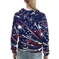thumbnail image 7 of Uemuo Red White Blue Fireworks 1 Pattern Women's Hoodie with Eye-catching Drawstrings- Casual Pullover Hoodie with Kangaroo Pocket, Stylish Hooded Sweatshirt-Small, 7 of 7