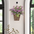 thumbnail image 5 of Wildflower Door Hanging Basket with Berries - Artificial Flower Wreath for Front Door - Faux Floral Arrangement for Home Decoration - Rustic Farmhouse Garland for Indoor Outdoor Use - 1 Piece, 5 of 6