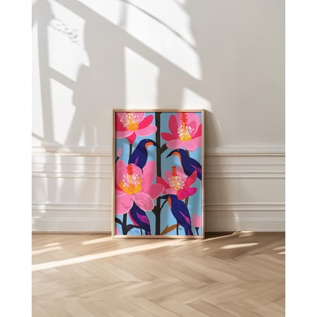 Tropical Bird Print Botanical Nursery Wall Art Unframed Paper Poster 16x20in