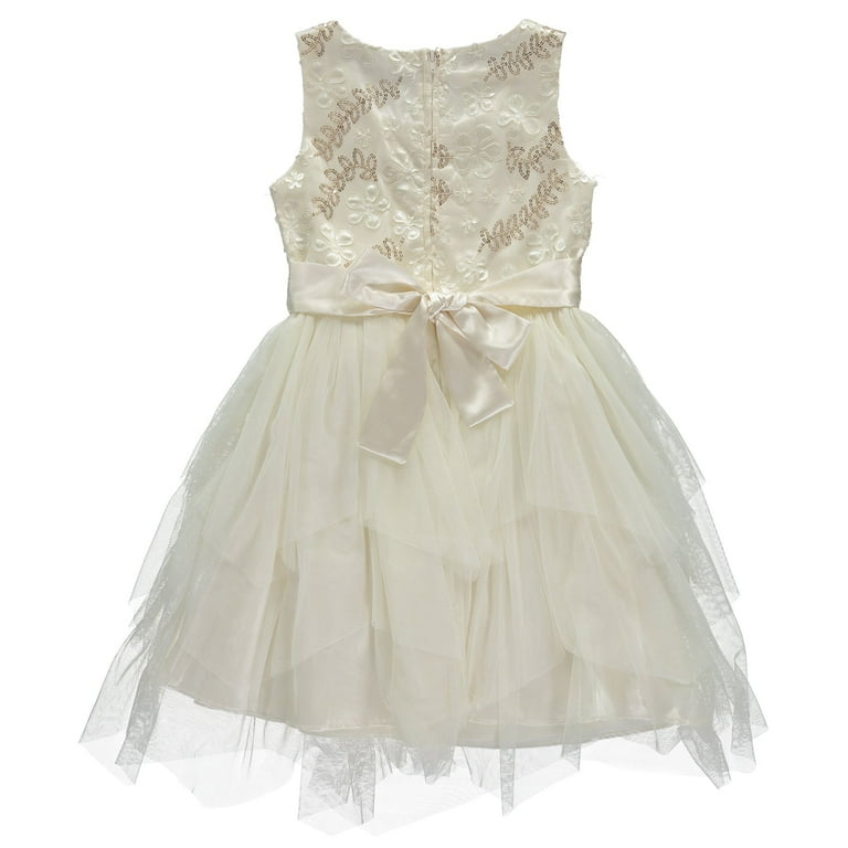 Bonnie Jean Girls Sleeveless Floral Lace Party Dress - Special Occasion Ballerina Dress