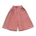 thumbnail image 2 of Lovzfmll Girl's Pants, Plaid Print Wide Leg Loose Fit, Summer Casual Pants for Toddler 1-2 Years, 2 of 6