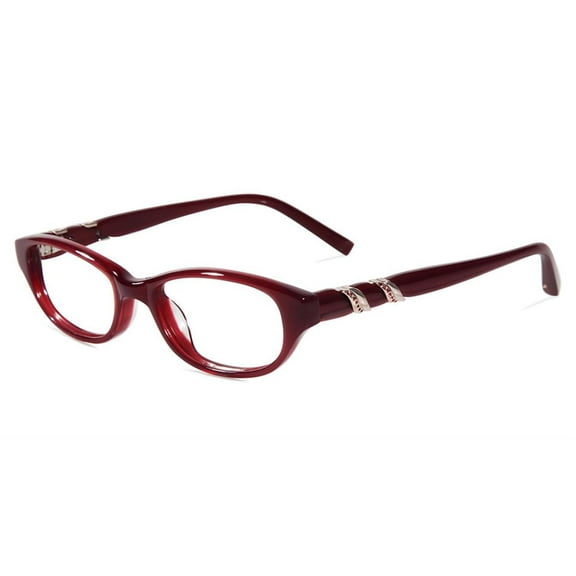Jones New York Womens Petite Burgundy Rectangle Plastic Eyewear Frame J218  47mm