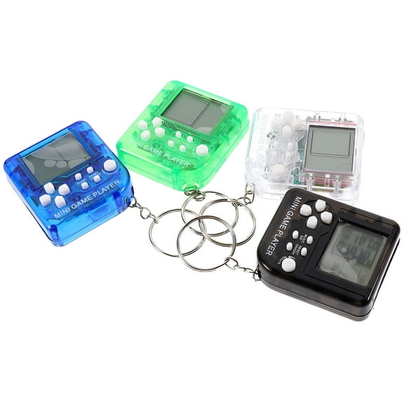 BESTSKY 4 Pcs Mini Electronic Game Console Keychain The Gift Toys Gamer Party Supplies Boyfriend Gaming Practical Plastic