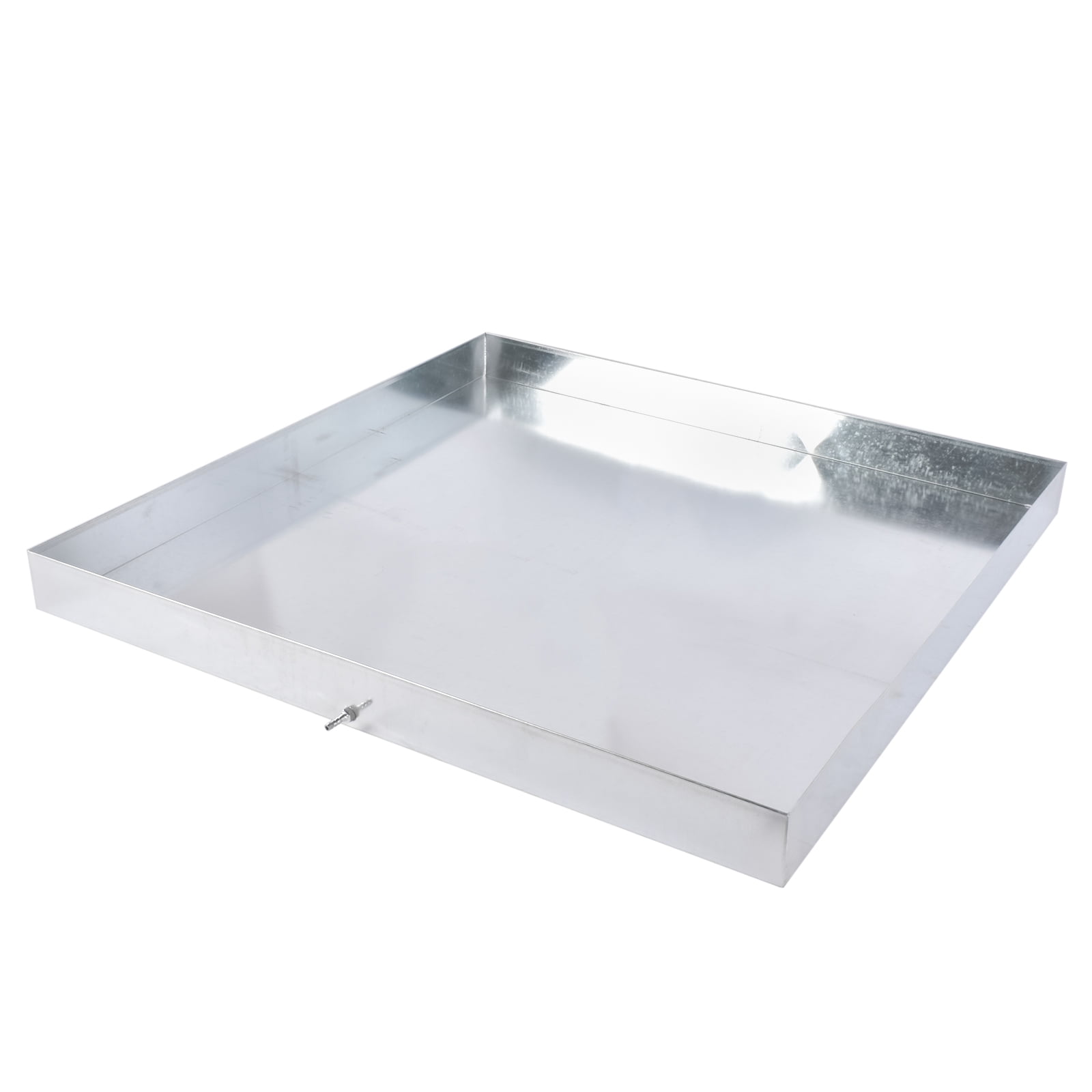 GELUOXI 30 x 30 x 2.5 Inch Washing Machine Pan Galvanized Steel Washing Machine Drain Pan Heavy Duty Compact Washer Drip Tray with Drain Hole & Hose Adapter