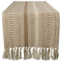 DII Braided Stripe Jacquard Fringe Table Runner