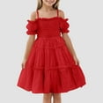 thumbnail image 2 of Gubotare Toddler Summer Dress Girls Summer Dress Sling Dress Floral Casual Dress Spaghetti Strap Hawaiian Sundress (Red,Size 3-4 Years), 2 of 8