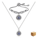 thumbnail image 5 of 2 Ojo Turco Collar Y Pulsera De Acero Inoxidable Para Mujer LabG, color Plata, 5 of 5