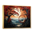 thumbnail image 2 of Designart "Swing Papercut Japon Seaside wall decor III" Coastal Ocean Floater Framed Canvas Print, 2 of 7