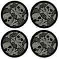 thumbnail image 2 of Silicone Non-Slip Drink Coasters with Removable Printed Absorbent Felt Pad - Set of 4 - Paisley Skulls, 2 of 3