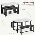 thumbnail image 2 of 3Piece Dining Table Set for 4, Rectangular  Kitchen Table with Upholstered Benches, Room Dining Table Set,  for Small Space, Apartment, 2 of 7