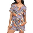 thumbnail image 5 of joogoo Women's Pajama Set Football Balls Short Sleepwear Loungewear with Pockets M, 5 of 7