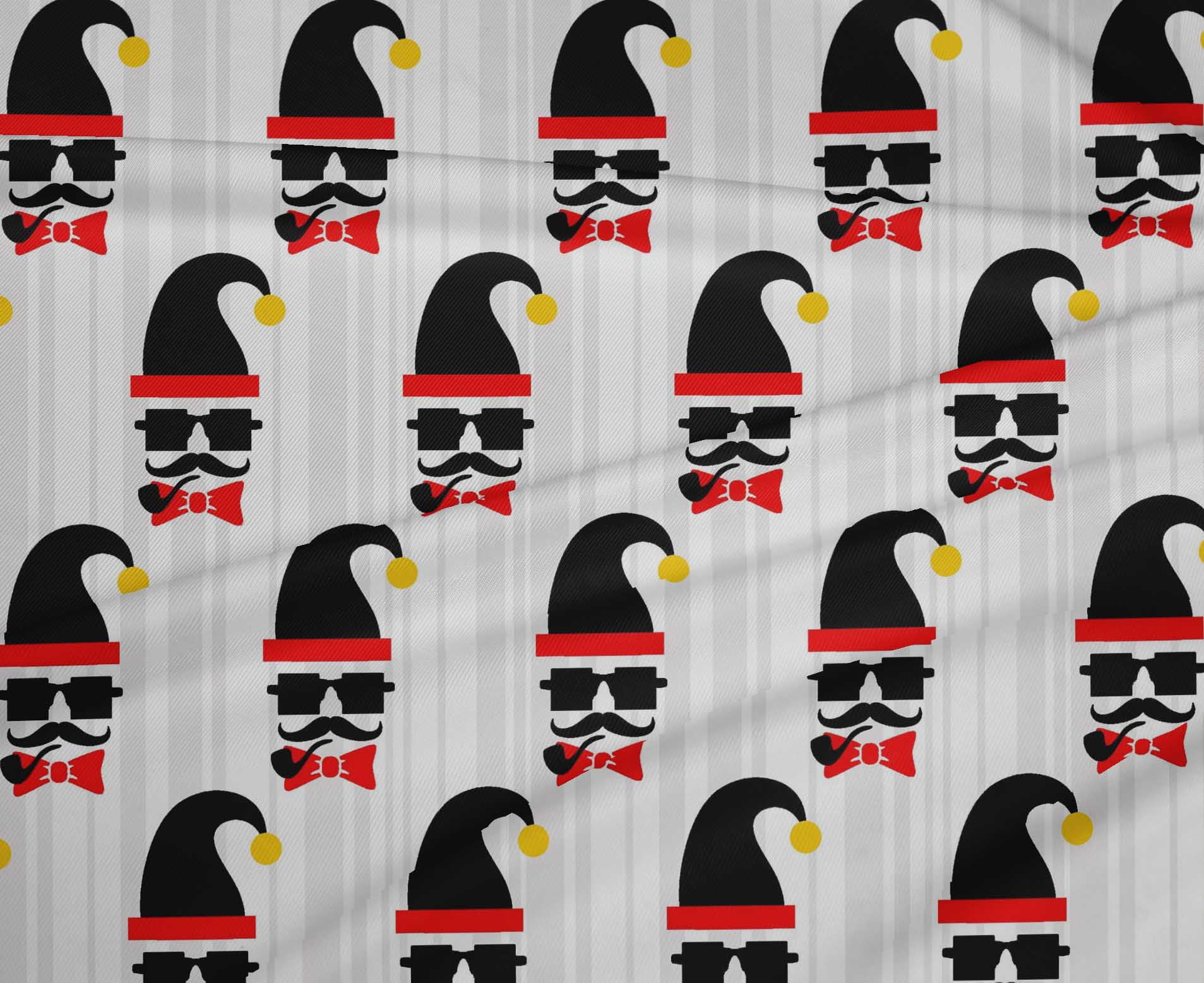 oneOone Polyester Lycra White Fabric Christmas Dress Material Fabric Print Fabric By The Yard 56 Inch Wide