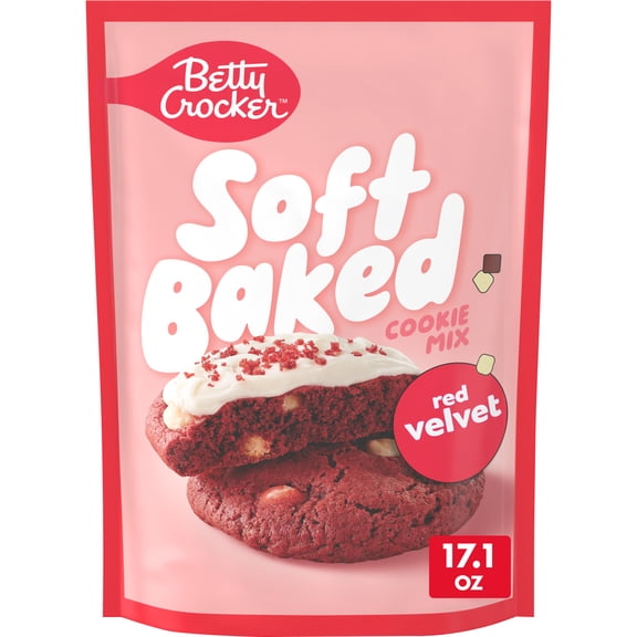 Betty Crocker Soft Baked Cookie Mix, Red Velvet, 17.1 oz