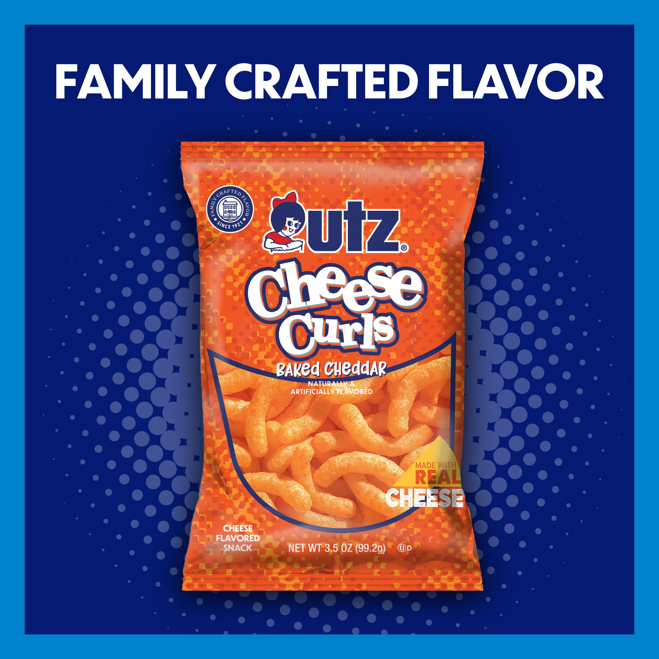 Utz Cheddar Cheese Curls, 3.5 oz Bag