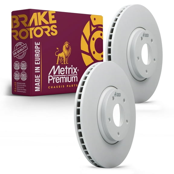 Metrix Premium Chassis Parts - 12.58 inch (319.6mm) 2 PC Front Coated Vented Disc Brake Rotor Fits 2003-2012 Nissan Murano, 2004-2007 Nissan Maxima, 2005-2006 Altima, 980225FZN, Made in Europe