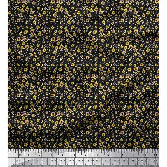 Soimoi Cotton Duck Fabric Floral Shirting Print Fabric by The Yard 42 Inch Wide