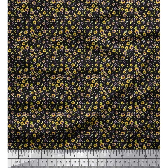 Soimoi Cotton Duck Fabric Floral Shirting Print Fabric by The Yard 42 Inch Wide