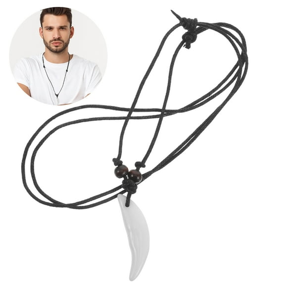 WHAMVOX Artificial Wolf Tooth Necklace Acrylic Wolf Dog Tooth Pendant Jewelry Choker For Men Women Daily Wear Party And Outdoor Activities