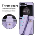 thumbnail image 3 of ELEHOLD Case for Samsung Galaxy Z Flip 6,Cute Luxury Soft Premium Leather Shockproof with Wrist strap Ultra Thin Protection Cover for Women Girl for Galaxy Z Flip 6,Purple, 3 of 8