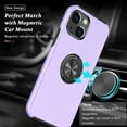 thumbnail image 4 of Entronix Case Designed for Apple iPhone 15 Plus Heavy Duty Case with Built-in Kickstand, Dual Layer Protection with Rotating Holder Ring, Sturdy Case for Apple iPhone 15 Plus, Purple, 4 of 6