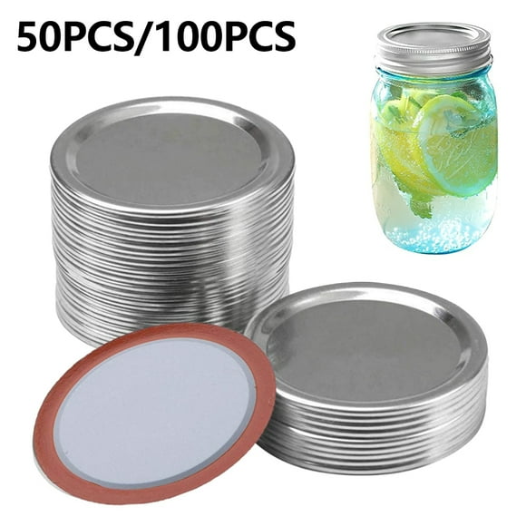 Couvercles de Bocaux à Bouche Régulière pour Ball, Kerr - Couvercles de Bocaux en Métal de Type Fendu pour Mise en Conserve - Matériau de Qualité Alimentaire, 100 % Ajustement et Hermétique pour Bocaux à Bouche Régulière