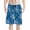 Blue Tropical Floral Print, variant on Men's Board Shorts Beach Swim Trunks With Watercolor Lemon Print - Quick Dry for Summer Surfing and Beach Vacations