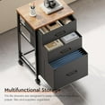 thumbnail image 5 of 3 Drawer Mobile File Cabinet with Wheels Fabric Vertical Filing Cabinet fits A4 or Letter Size for Home Office,Rustic Brown, 5 of 14
