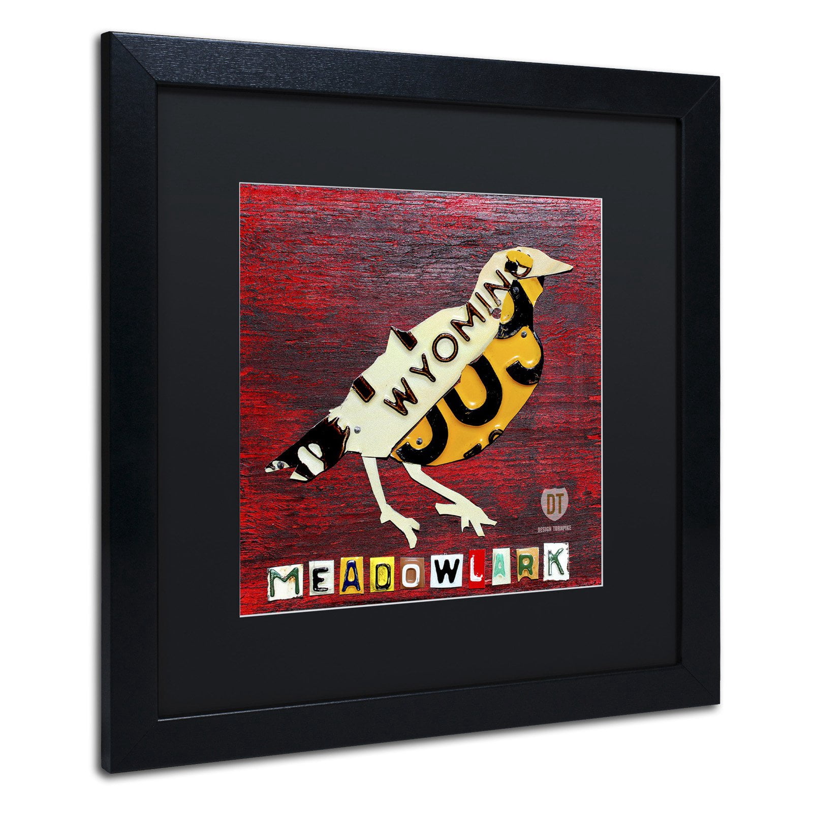 Trademark Fine Art 'Wyoming Meadowlark' Canvas Art by Design Turnpike, White Matte, Black Frame