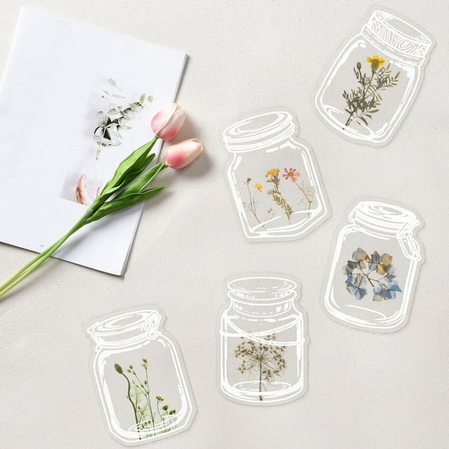 Dried Flower Bookmark Transparent Embossed Vase Small Fresh Plant Specimen Elementary School Gift