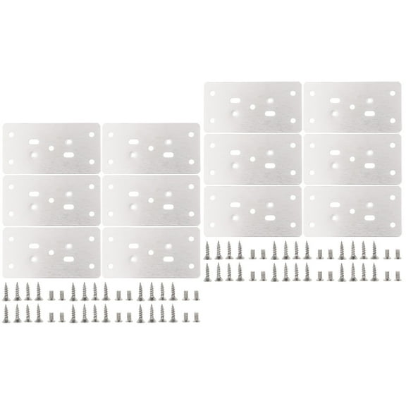 Set of 2 Door Hinge Filler Plate Hinges Backplate Repair Silver