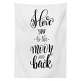 thumbnail image 3 of Ambesonne I Love You Tablecloth Rectangular Table Cover, Minimalist Styled, 60"x84", Black White, 3 of 4
