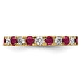 thumbnail image 3 of 14k 3/4 carat Lab Grown Diamond VS/SI+ G+ and Lab Created Ruby Size 7 Eternity Band, 3 of 6