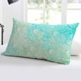 thumbnail image 5 of Aqua Green Throw Pillow Cover 16 x 24 Inch Decorative Pillow Cover Watercolor Colorful Ombre Abstract Floral Art Lumbar Pillowcase Seasonal Rectangle Cushion Case for Couch Sofa Bed Living Room, 5 of 7