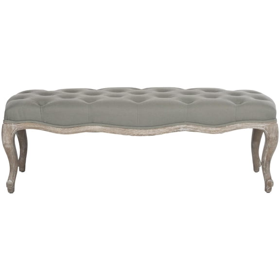 Ramsey Bench With Flat Black Nail Heads-Color:Sea Mist,Finish:Pickled Oak