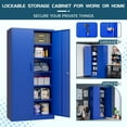 thumbnail image 3 of MIIIKO Metal Storage Cabinet with Locking Doors, Blue Garage Lockable Steel Cabinets with 4 Doors and 5 Shelves for Home, Garage, Pantry Workshop Warehouse, 3 of 6