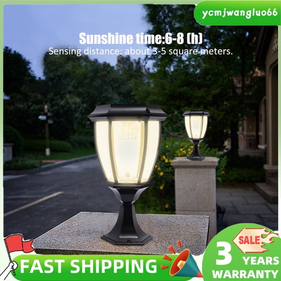 2-Pack Solar LED Post Light Lamp Yard Driveway Fence Outdoor Pillar Lights TOP!